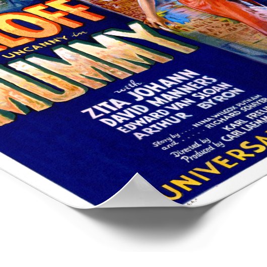 De Mummy  Horror Movie Poster (Hoek)