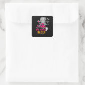 De Mummy Racer Vierkante Sticker (Tas)