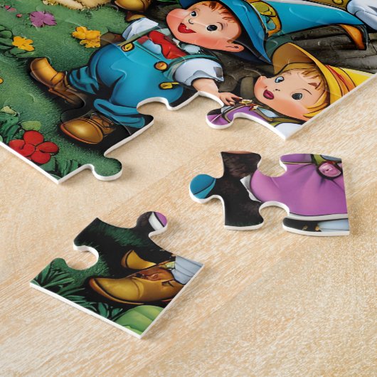 De Munchkins van de tovenaar van Oz Legpuzzel (Zijkant)