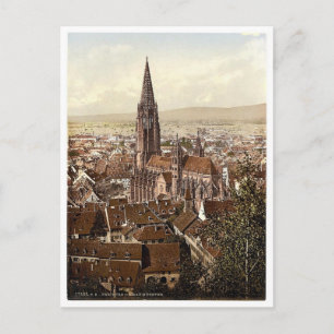De Münster, Freiburg, Baden, Duitsland schitterend Briefkaart