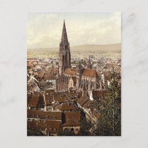 De Münster, Freiburg, Baden, Duitsland schitterend Briefkaart