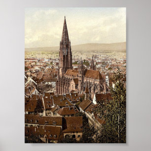De Münster, Freiburg, Baden, Duitsland schitterend Poster