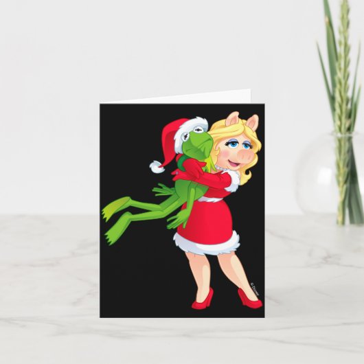 De Muppets Kermit Miss Ggy Kerstmis  Kaart (Voorkant)