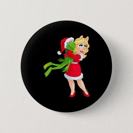 De Muppets Kermit Miss Ggy Kerstmis Ronde Button 5,7 Cm (Voorkant)
