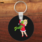 De Muppets Kermit Miss Ggy Kerstmis  Sleutelhanger (Voorkant)