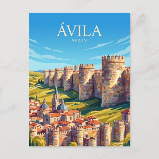 De Muren van Ávila Spanje Briefkaart (Voorkant)