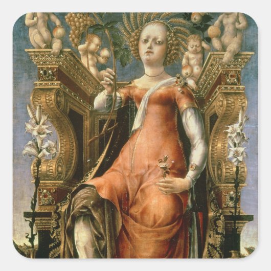 De Muse Thalia Vierkante Sticker (Voorkant)