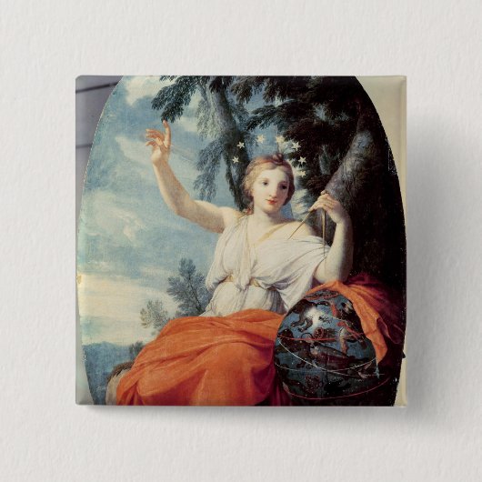 De Muse Urania, 1646-47 Vierkante Button 5,1 Cm (Voorkant)