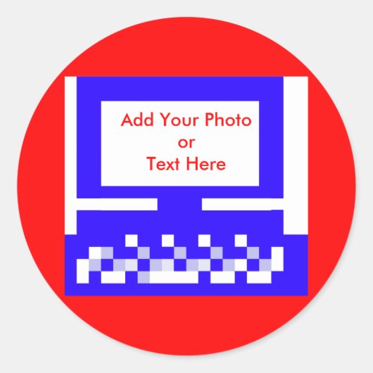 De museumkunstenaarsserie Afbeeldingen Computer Bl Ronde Sticker (Voorkant)