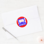 De museumkunstenaarsserie Afbeeldingen Computer Bl Ronde Sticker (Envelop)
