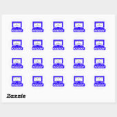 De museumkunstenaarsserie Afbeeldingen Computer Bl Ronde Sticker (Vel)