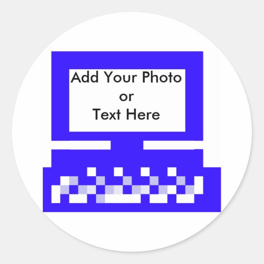 De museumkunstenaarsserie Afbeeldingen Computer Bl Ronde Sticker (Voorkant)