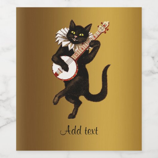De Musical Cat Sjabloon, Wijn Etiket (Enkel label)