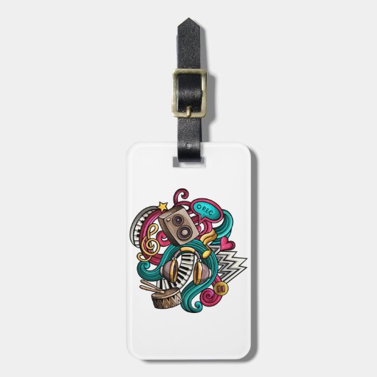 De musical ontworpen bagagelabel (Voorkant verticaal)