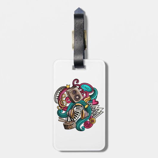 De musical ontworpen bagagelabel (Achterkant verticaal)