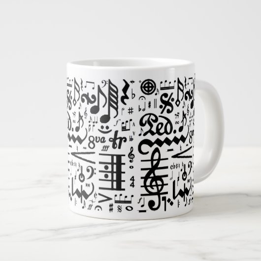 De Musical Symbols Jumbo Mok (Voorkant rechts)