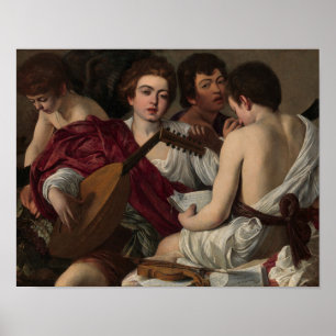De Musici door Caravaggio Print