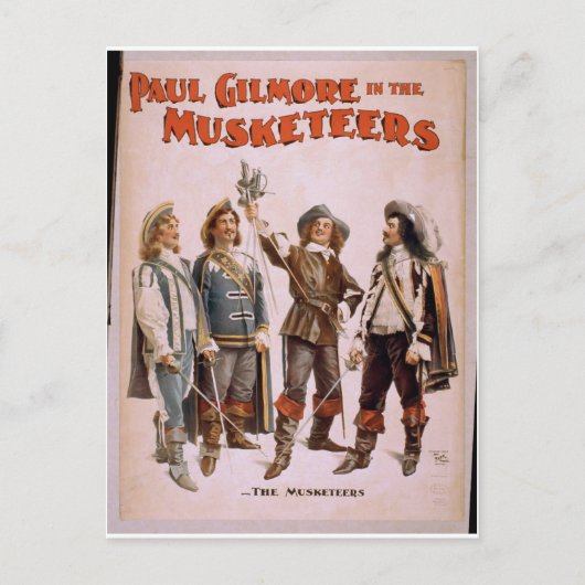 De musketiers, de "Paul Gilmore"-bioscoop Briefkaart (Voorkant)