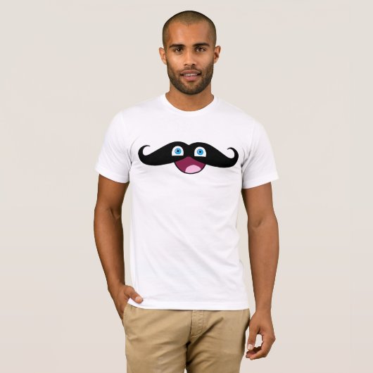 De Mustache Face T-shirt (Voorkant volledig)