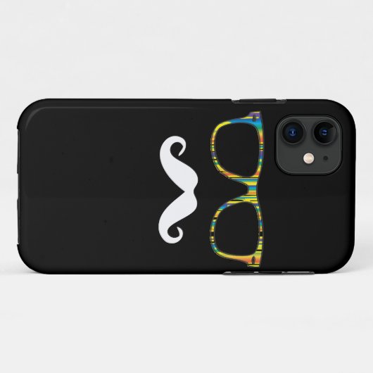 De Mustache Hipster Case-Mate iPhone Case (Achterkant (horizontaal))