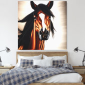 De Mustang Mustang - het bolwerk van de vrijheid Canvas Afdruk (Insitu (Slaapkamer))