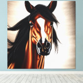 De Mustang Mustang - het bolwerk van de vrijheid Canvas Afdruk (Insitu (Houten vloer))