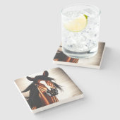 De Mustang Mustang - het bolwerk van de vrijheid Stenen Onderzetter (Zijkant)