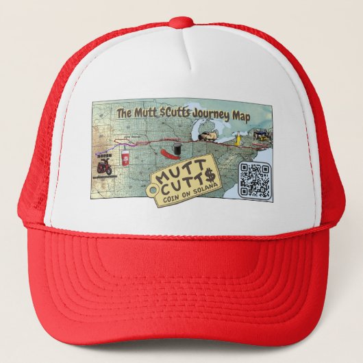 De Mutt $Cutts Reiskaart Trucker Hat Trucker Pet (Voorkant)