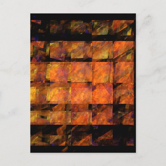 De muur abstract geometrische vuur kunst modern briefkaart (Voorkant)