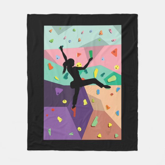 De muur die de klimmers binnenshuis bestijgt Actio Fleece Deken (Voorkant)