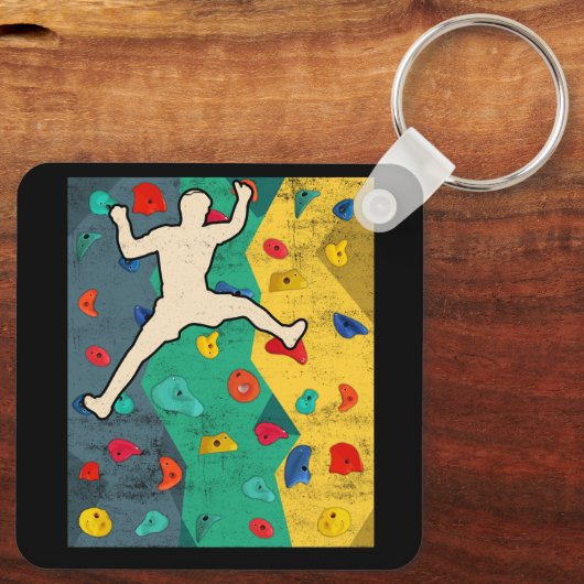 De muur die de klimmers binnenshuis bestijgt Actio Sleutelhanger (Achterkant)