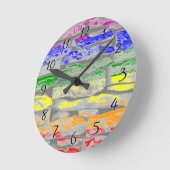 De muur van de Gay Pride/Rainbow Flag Brick Ronde Klok (Hoek)