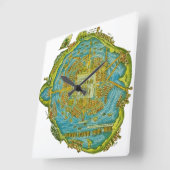 De muur van de Kaart van Tenochtitlan Klok (Hoek)
