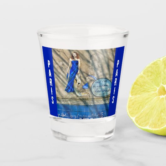 De muur van I Love You | Parijs Shot Glas (Voorkant)