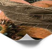 De muurschildering aan de muur. Bloemen en planten Poster (Hoek)