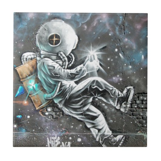 De Muurschildering die van de Kunst van de muur Tegeltje (Voorkant)