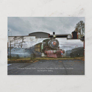 De muurschildering van de moeras van de konijn van briefkaart