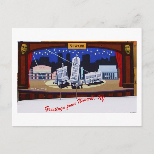 De Muurschildering van Newark Briefkaart (Voorkant)