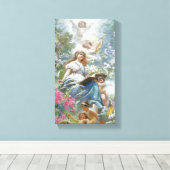 De muze van Poesie (door Konstantin Makovsky) Canvas Afdruk (Insitu (Houten vloer))