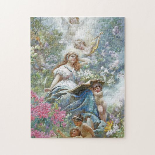 De muze van Poesie (door Konstantin Makovsky) Legpuzzel (Verticaal)