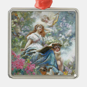 De muze van Poesie (door Konstantin Makovsky) Metalen Ornament