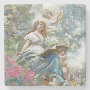 De muze van Poesie (door Konstantin Makovsky) Stenen Onderzetter