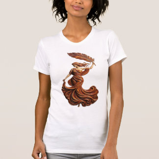 "De Muze van Vloeiendheid" – Artistieke Veer Godin T-shirt