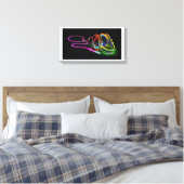 De muziek Bright Neon Hoofdtelefoon Canvas Afdruk (Insitu (Slaapkamer))