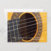 De muziek denkt met correcte Gitaar Briefkaart (Voorkant / Achterkant)