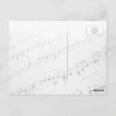 De muziek denkt met correcte Gitaar Briefkaart (Achterkant)