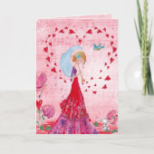 De Muziek Gir van de Liefde van Valentijn | Feestdagen Kaart (Voorkant)