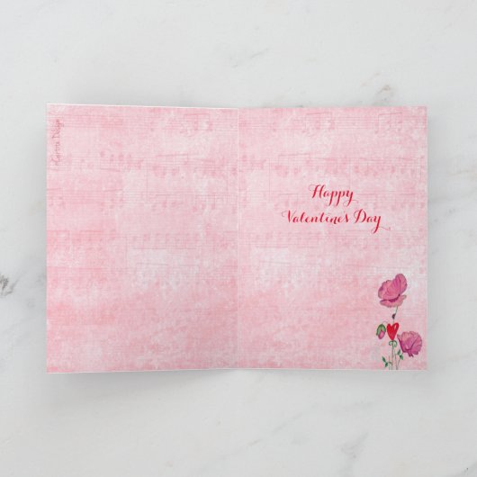 De Muziek Gir van de Liefde van Valentijn | Feestdagen Kaart (Binnen)