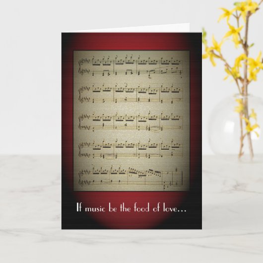 De muziek is het Voedsel van het Wenskaart van de Kaart (Gele Bloem)
