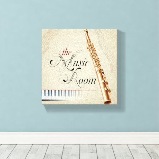 De muziek kamer fluit canvas afdruk (Insitu (Houten vloer))